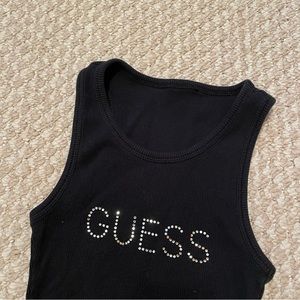 Vintage Y2K Rhinestone Guess Tank Top